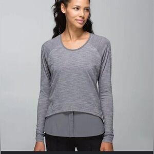 Lululemon Layered Heather Slate Long Sleeve